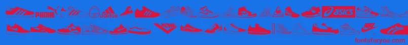 Sneakers Font – Red Fonts on Blue Background
