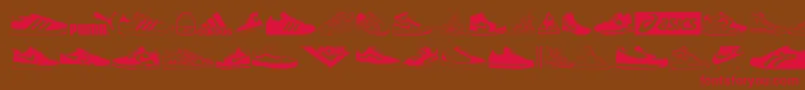 Sneakers Font – Red Fonts on Brown Background