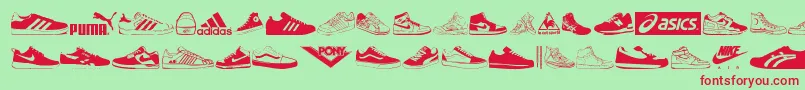 Sneakers Font – Red Fonts on Green Background