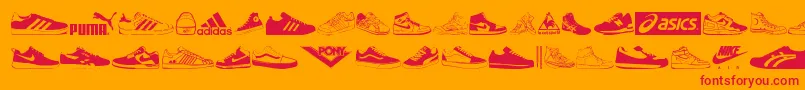 Sneakers Font – Red Fonts on Orange Background