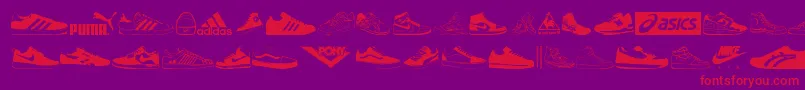 Police Sneakers – polices rouges sur fond violet