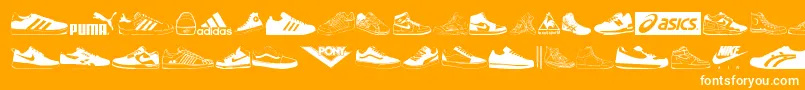 fuente Sneakers – Fuentes Blancas Sobre Fondo Naranja