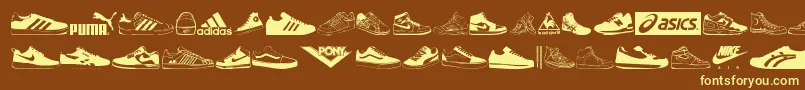 Sneakers Font – Yellow Fonts on Brown Background