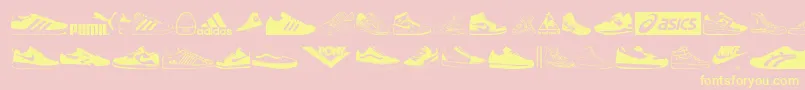 Sneakers Font – Yellow Fonts on Pink Background
