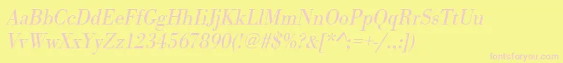 UrwbodonitlignarOblique Font – Pink Fonts on Yellow Background