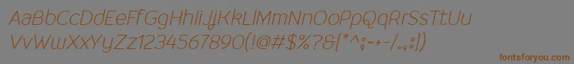 MalinaLightItalic Font – Brown Fonts on Gray Background