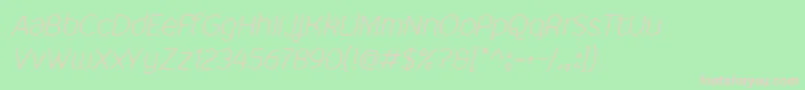 フォントMalinaLightItalic – 緑の背景にピンクのフォント