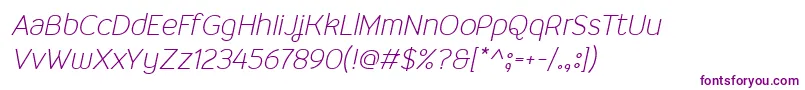MalinaLightItalic Font – Purple Fonts on White Background