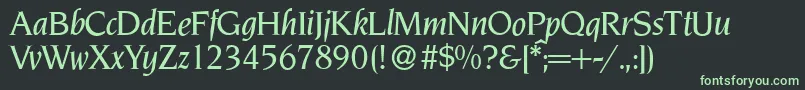 Fonte NoveltyMediumItalic – fontes verdes em um fundo preto