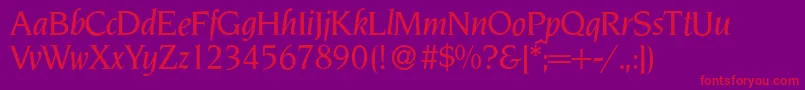 NoveltyMediumItalic Font – Red Fonts on Purple Background