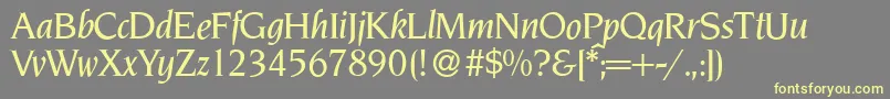 Шрифт NoveltyMediumItalic – жёлтые шрифты на сером фоне