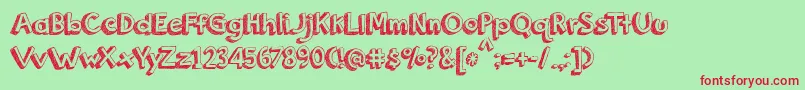 OrangeJuice Font – Red Fonts on Green Background