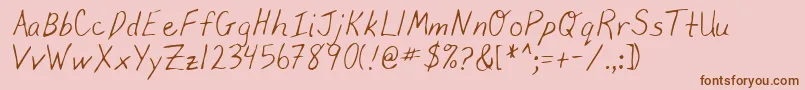 Lehn078 Font – Brown Fonts on Pink Background