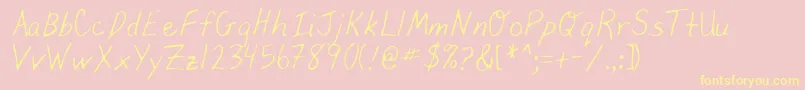 Lehn078 Font – Yellow Fonts on Pink Background