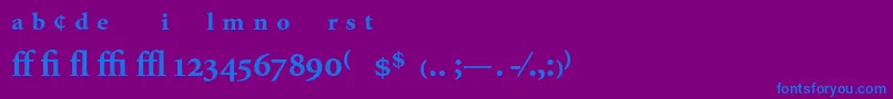 フォントMinionExpertBold – 紫色の背景に青い文字