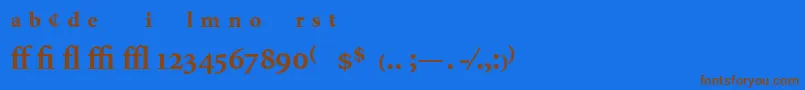 フォントMinionExpertBold – 茶色の文字が青い背景にあります。