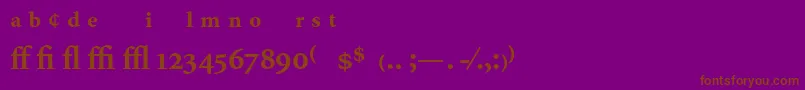 MinionExpertBold-Schriftart – Braune Schriften auf violettem Hintergrund