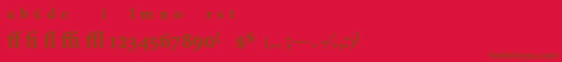 フォントMinionExpertBold – 赤い背景に茶色の文字