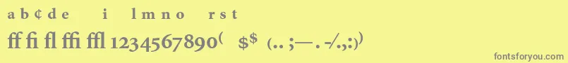 MinionExpertBold-fontti – harmaat kirjasimet keltaisella taustalla