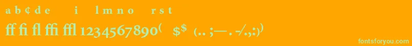 Шрифт MinionExpertBold – зелёные шрифты на оранжевом фоне