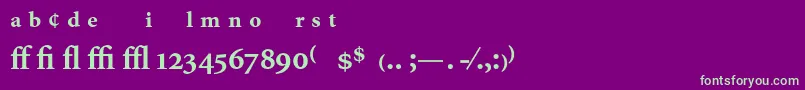 フォントMinionExpertBold – 紫の背景に緑のフォント
