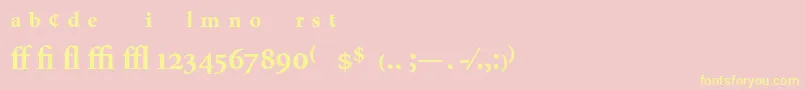 MinionExpertBold-fontti – keltaiset fontit vaaleanpunaisella taustalla