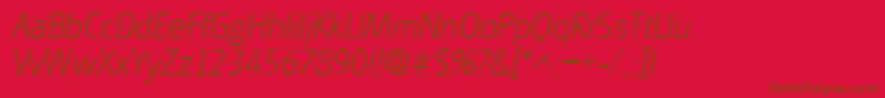 GouditaSansLightSfItalic Font – Brown Fonts on Red Background