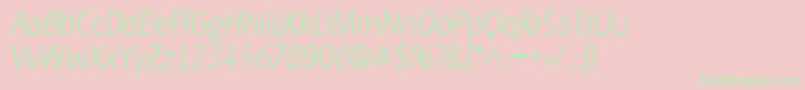 GouditaSansLightSfItalic Font – Green Fonts on Pink Background