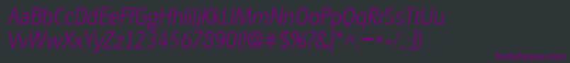 Шрифт GouditaSansLightSfItalic – фиолетовые шрифты на чёрном фоне