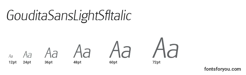 GouditaSansLightSfItalic Font Sizes
