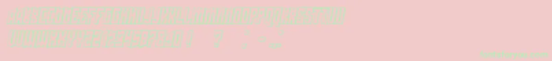 Schwachsinn3DItalic Font – Green Fonts on Pink Background