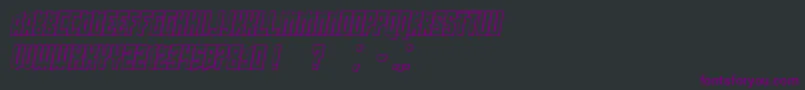 Schwachsinn3DItalic-Schriftart – Violette Schriften auf schwarzem Hintergrund