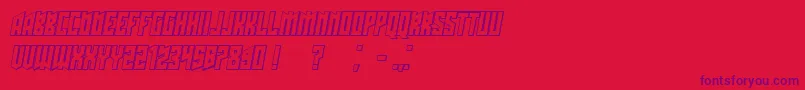 Schwachsinn3DItalic Font – Purple Fonts on Red Background