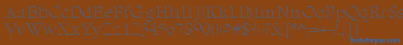 フォントEmbossn – 茶色の背景に青い文字