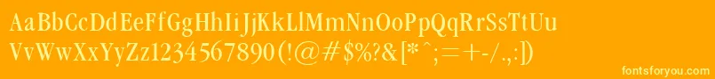 GrmndL-fontti – keltaiset fontit oranssilla taustalla