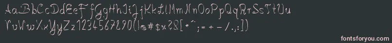 フォントSalkinHandschrift – 黒い背景にピンクのフォント