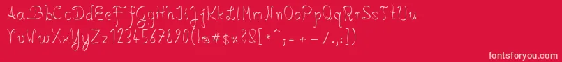 SalkinHandschrift Font – Pink Fonts on Red Background