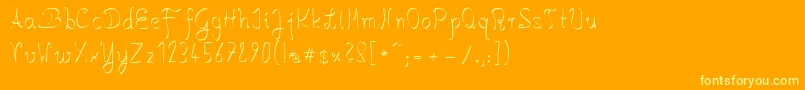 Шрифт SalkinHandschrift – жёлтые шрифты на оранжевом фоне