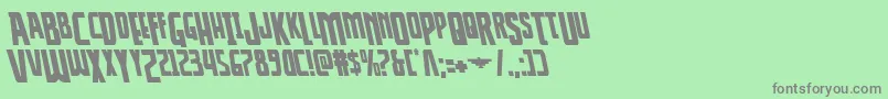 Thunderhawkdropleft Font – Gray Fonts on Green Background