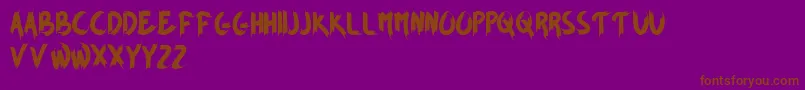 BrownFoxyPersonalUseOnly-Schriftart – Braune Schriften auf violettem Hintergrund