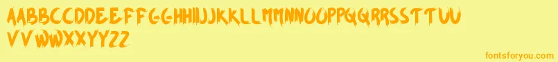 BrownFoxyPersonalUseOnly Font – Orange Fonts on Yellow Background