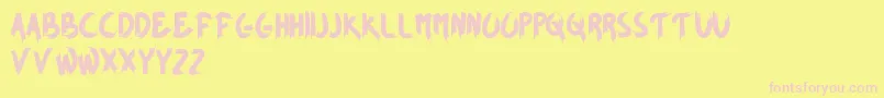 BrownFoxyPersonalUseOnly-Schriftart – Rosa Schriften auf gelbem Hintergrund