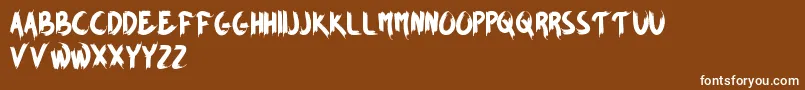 Czcionka BrownFoxyPersonalUseOnly – białe czcionki na brązowym tle