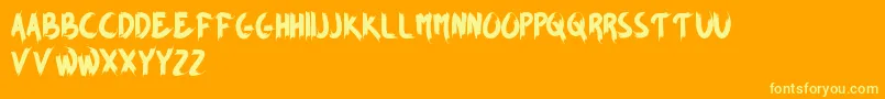 BrownFoxyPersonalUseOnly Font – Yellow Fonts on Orange Background