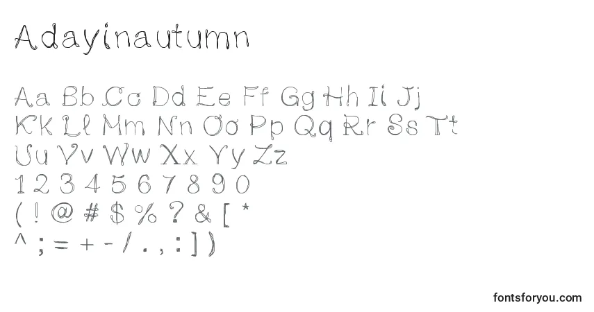Adayinautumn Font – alphabet, numbers, special characters
