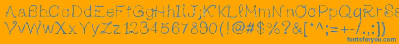 Adayinautumn Font – Blue Fonts on Orange Background