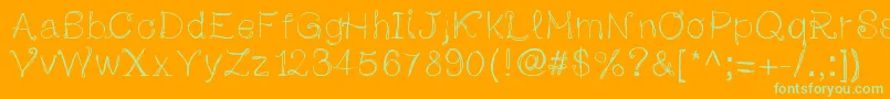 Adayinautumn Font – Green Fonts on Orange Background