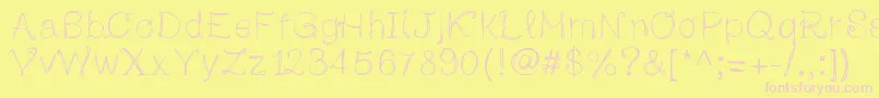 Adayinautumn Font – Pink Fonts on Yellow Background