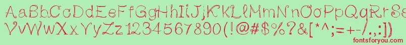 Adayinautumn Font – Red Fonts on Green Background