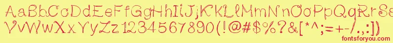Adayinautumn Font – Red Fonts on Yellow Background